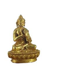 Buddhist Miniature Statue Of Vairochana Buddha, [gold Plated]
