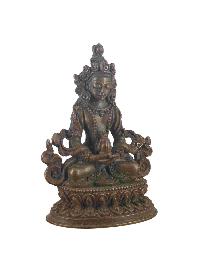 Buddhist Miniature Statue Of Aparimita, [chocolate Oxidized], Amitayus, Chepame