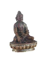 Buddhist Miniature Statue Of Ratnasambhava Buddha, [chocolate Oxidized]