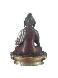 Buddhist Miniature Statue Of Ratnasambhava Buddha, [chocolate Oxidized]