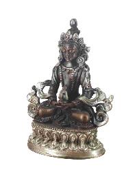 Buddhist Miniature Statue Of Aparimita, [chocolate Oxidized], Amitayus, Chepame