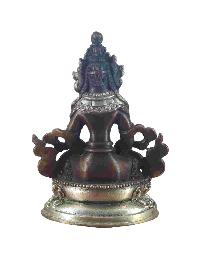 Buddhist Miniature Statue Of Aparimita, [chocolate Oxidized], Amitayus, Chepame