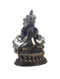 Buddhist Miniature Statue Of Vajradhara, [silver And Chocolate Oxidized]
