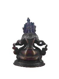 Buddhist Miniature Statue Of Vajradhara, [silver And Chocolate Oxidized]