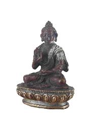 Buddhist Miniature Statue Of Amoghasiddhi Buddha, [chocolate Oxidized]
