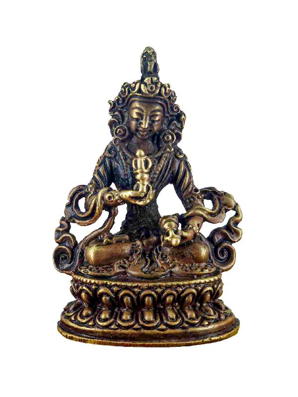 Buddhist Miniature Statue Of Vajrasattva, [chocolate Oxidized]