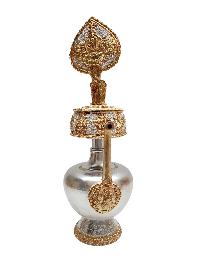 Buddhist Handmade Bhumpa- Bhumba Offering Bowl Set, [partly Gold Plated, Silver Plated]