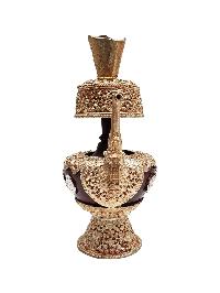 Buddhist Handmade Bhumpa- Bhumba Offering Bowl Set, [partly Gold Plated]