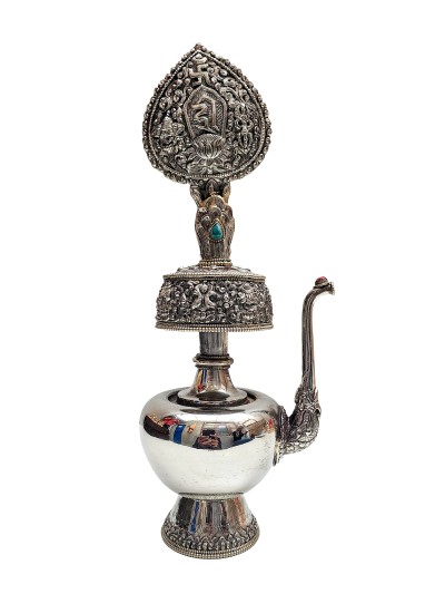 Buddhist Handmade Bhumpa- Bhumba Offering Bowl Set, [silver Plated]