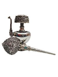 Buddhist Handmade Bhumpa- Bhumba Offering Bowl Set, [silver Plated]