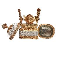 Buddhist Handmade Kapala, [partly Gold Plated, Silver Plated]