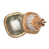 Buddhist Handmade Kapala, [partly Gold Plated, Silver Plated]