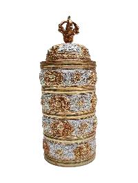 Buddhist Handmade Tibetan Offering, [partly Gold Plated, Silver Plated]