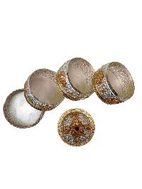 Buddhist Handmade Tibetan Offering, [partly Gold Plated, Silver Plated]