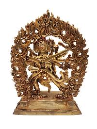 Buddhist Statue Of [chakrasamvara], With Full Gold Plated And Painted Face
