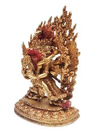 Buddhist Statue Of [hayagriva], With Full Gold Plated And Painted Face