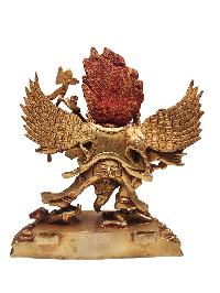 Buddhist Statue Of [hayagriva], With Full Gold Plated And Painted Face