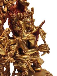 Buddhist Statue Of [hayagriva], With Full Gold Plated And Painted Face