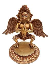 Buddhist Statue Of [garuda], With Full Gold Plated And Painted Face