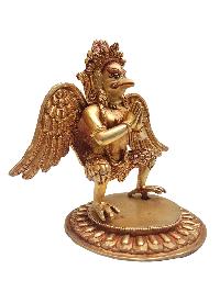 Buddhist Statue Of [garuda], With Full Gold Plated And Painted Face