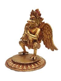 Buddhist Statue Of [garuda], With Full Gold Plated And Painted Face