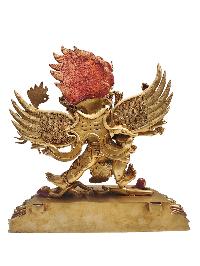 Buddhist Statue Of [vajrakilaya - Dorje Phurba], With Full Gold Plated And Painted Face