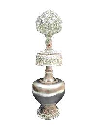 Buddhist Handmade Bhumpa- Bhumba Offering Bowl Set, [silver Plated]