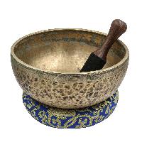 [old], Buddhist [real Antique] Hand Beaten [jambati] Singing Bowl, [select Accessories]