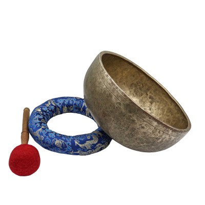 [old], Buddhist [real Antique] Hand Beaten [jambati] Singing Bowl, [select Accessories]