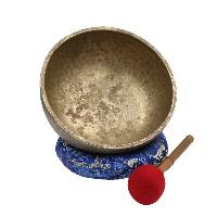 [old], Buddhist [real Antique] Hand Beaten [jambati] Singing Bowl, [select Accessories]