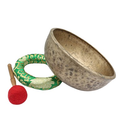 [old], Buddhist [real Antique] Hand Beaten [jambati] Singing Bowl, [select Accessories]