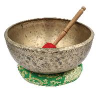 [old], Buddhist [real Antique] Hand Beaten [jambati] Singing Bowl, [select Accessories]