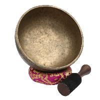 [old], Buddhist [real Antique] Hand Beaten [jambati] Singing Bowl, [select Accessories]