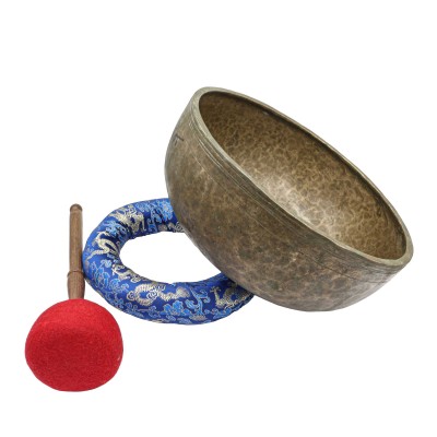 [old], Buddhist [real Antique] Hand Beaten [jambati] Singing Bowl, [select Accessories]
