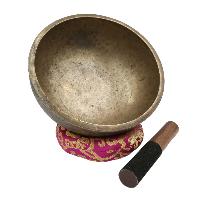 [old], Buddhist [real Antique] Hand Beaten [jambati] Singing Bowl, [select Accessories]