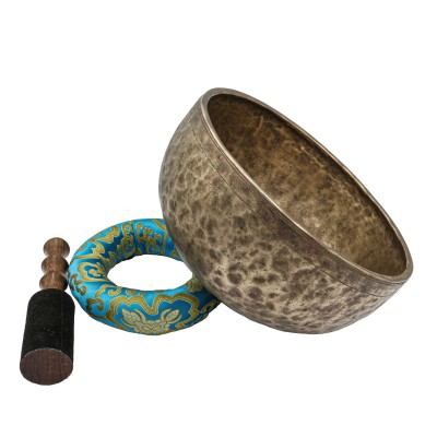 [old], Buddhist [real Antique] Hand Beaten [jambati] Singing Bowl, [select Accessories]