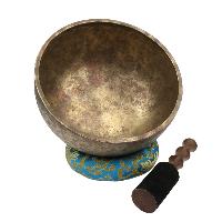 [old], Buddhist [real Antique] Hand Beaten [jambati] Singing Bowl, [select Accessories]