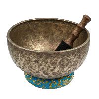 [old], Buddhist [real Antique] Hand Beaten [jambati] Singing Bowl, [select Accessories]