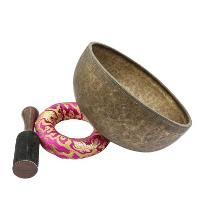 [old], Buddhist [real Antique] Hand Beaten [jambati] Singing Bowl, [select Accessories]