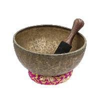 [old], Buddhist [real Antique] Hand Beaten [jambati] Singing Bowl, [select Accessories]