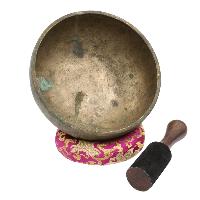 [old], Buddhist [real Antique] Hand Beaten [jambati] Singing Bowl, [select Accessories]