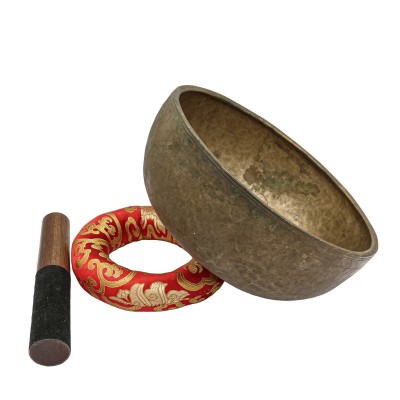 [old], Buddhist [real Antique] Hand Beaten [jambati] Singing Bowl, [select Accessories]