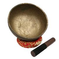 [old], Buddhist [real Antique] Hand Beaten [jambati] Singing Bowl, [select Accessories]