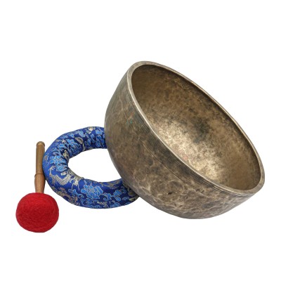 [old], Buddhist [real Antique] Hand Beaten [jambati] Singing Bowl, [select Accessories]