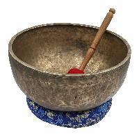 [old], Buddhist [real Antique] Hand Beaten [jambati] Singing Bowl, [select Accessories]
