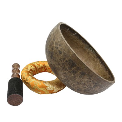[old], Buddhist [real Antique] Hand Beaten [jambati] Singing Bowl, [select Accessories]