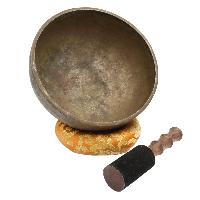 [old], Buddhist [real Antique] Hand Beaten [jambati] Singing Bowl, [select Accessories]