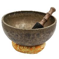 [old], Buddhist [real Antique] Hand Beaten [jambati] Singing Bowl, [select Accessories]
