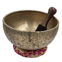 [old], Buddhist [real Antique] Hand Beaten [jambati] Singing Bowl, [select Accessories]