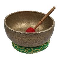[old], Buddhist [real Antique] Hand Beaten [jambati] Singing Bowl, [select Accessories]